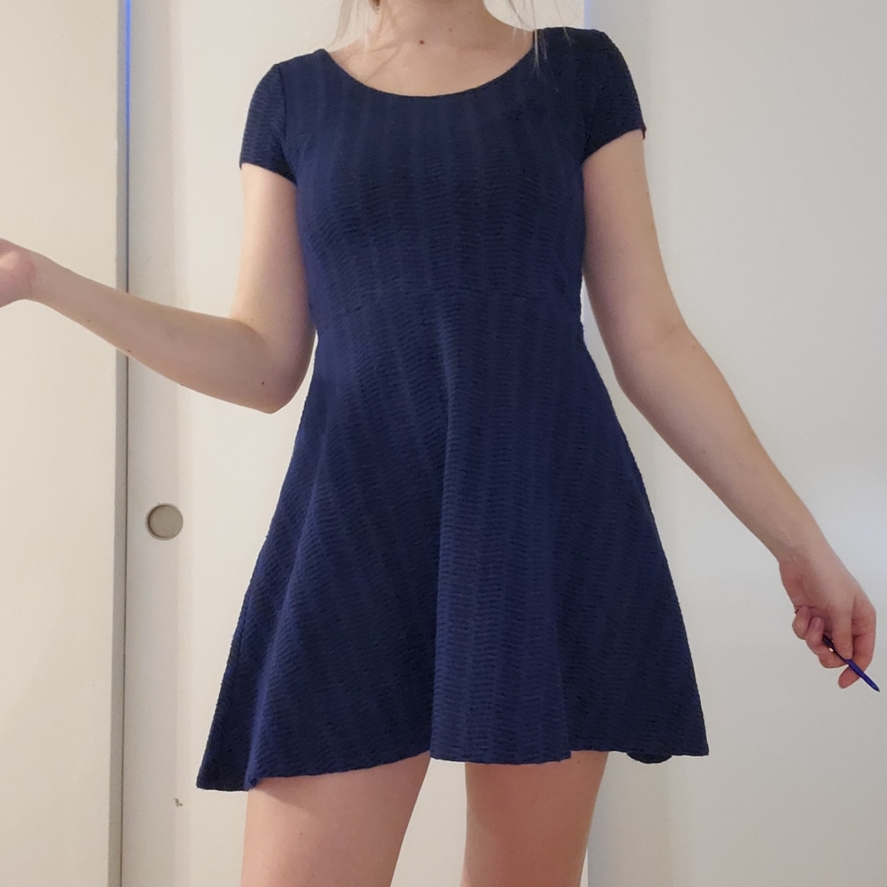 black and blue lace dress